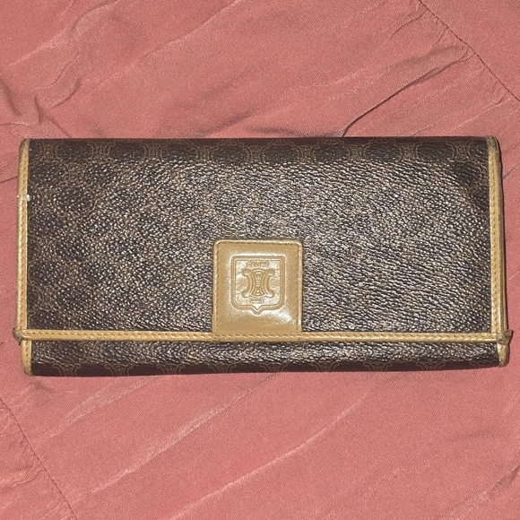 Celine Handbags - *REHAB* Vintage Celine Macadam Long Wallet With A Gaguchi Clasp
